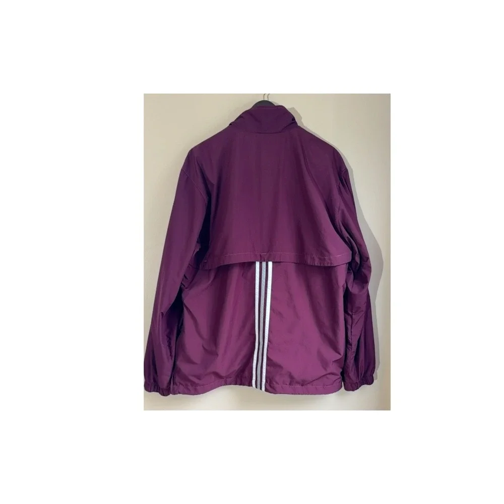 Adidas Quarter Zip Windbreaker Jacket Men's‎ M Maroon Mesh Lined Vented Outdoor